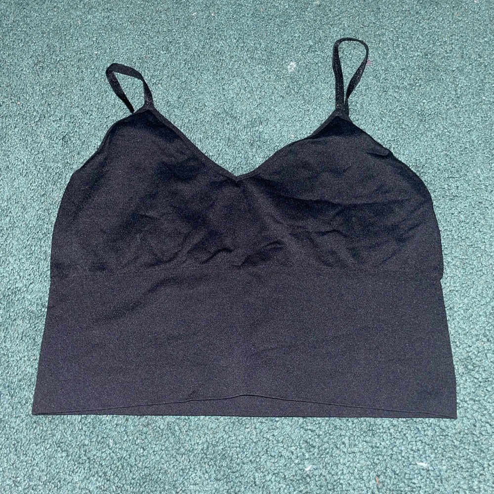 Black Spaghetti Strap Crop Top